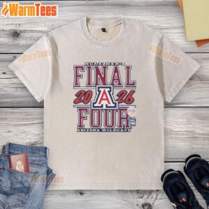 Arizona Wildcats Basketball Graphic Washed T-Shirt for 2026 NCAA Men's Final Four, showcasing team pride and style.