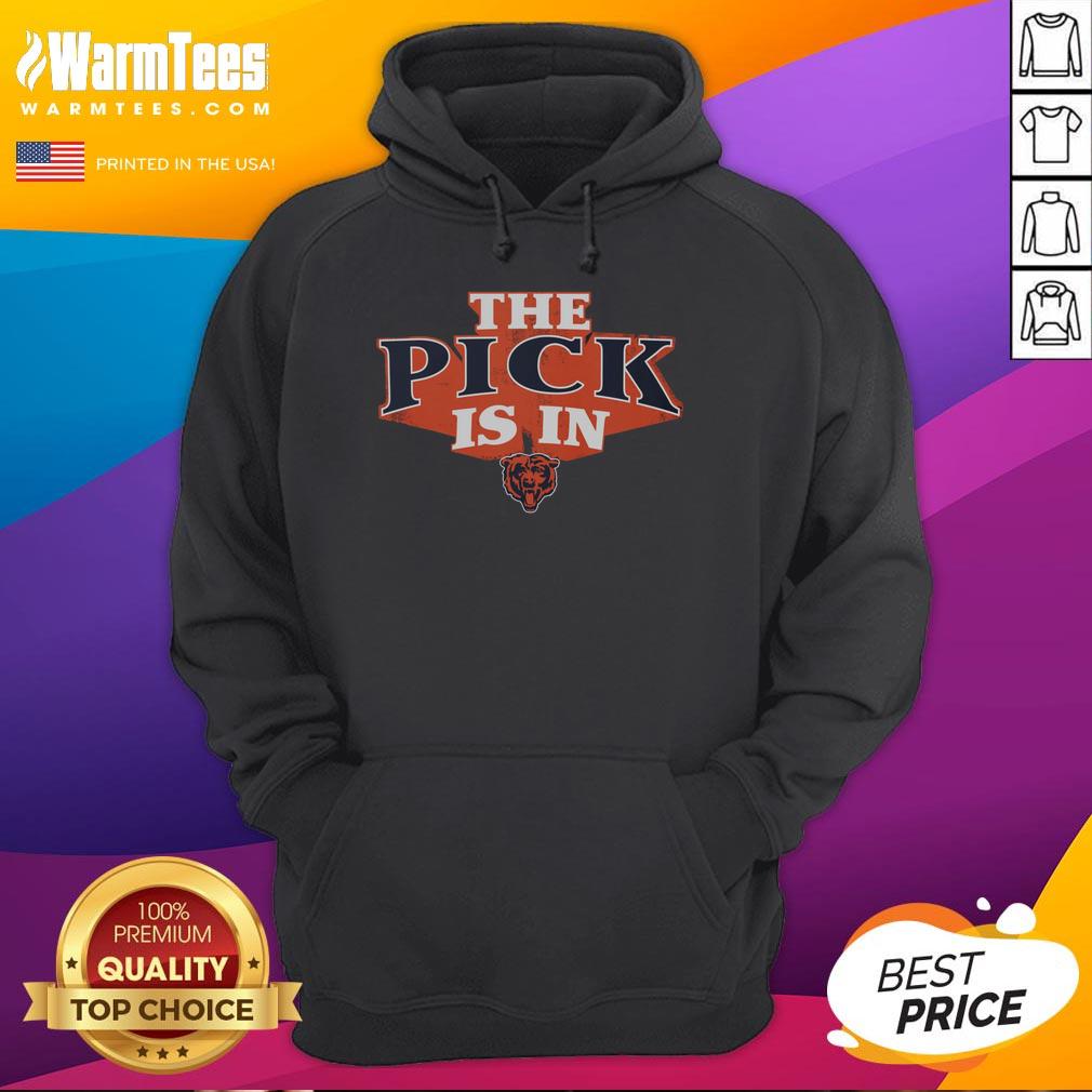Alt Text: Person wearing a Good Chicago Bears Pick Is In hoodie, showcasing team spirit and style during game day.