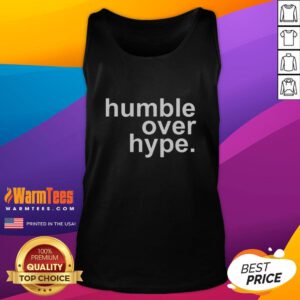 Good Jesus Is The Name Above All Names humble over hype Christian tank top displayed on a hanger.