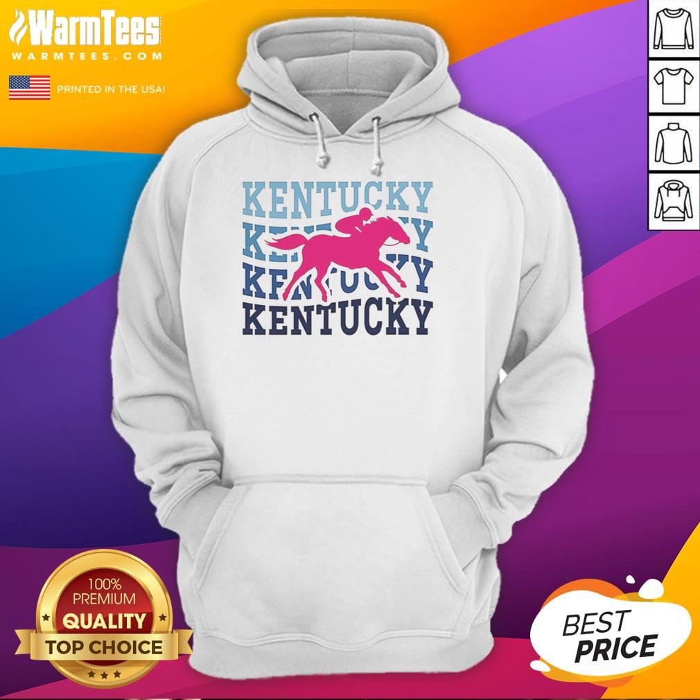 Good Kentucky race horse wearing a stylish wavy hoodie, showcasing elegance and comfort for equestrian enthusiasts.