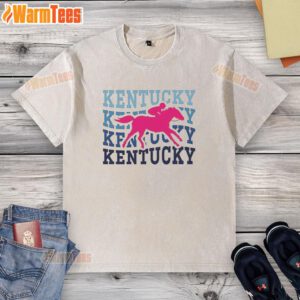 Good Kentucky Race Horse Wavy Washed T-Shirt in a relaxed fit, featuring a vibrant horse graphic, perfect for equine enthusiasts.