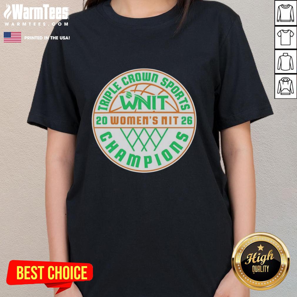 Alt Text: Good Marshall Thundering Herd 2026 Women's NIT MBB National Champions logo on a stylish ladies tee shirt.