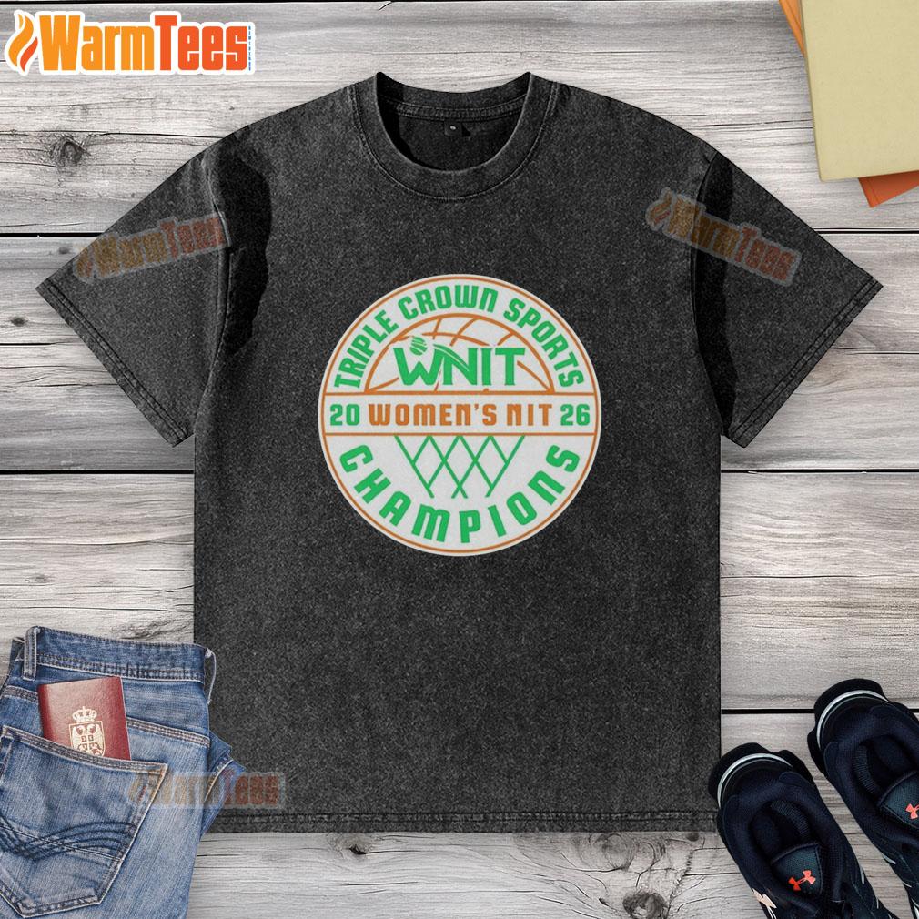 Alt Text: Good Marshall Thundering Herd 2026 Women's NIT MBB National Champions logo on a washed t-shirt design.