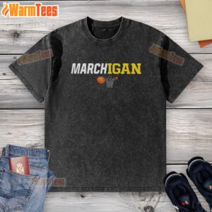 Good Michigan Wolverines Marchigan washed t-shirt featuring vibrant team colors and logo, perfect for fans and casual wear.