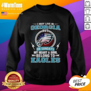 Cozy sweatshirt featuring 'My heart belongs to Eagles' design, perfect for Philadelphia Eagles fans in Georgia on game days.