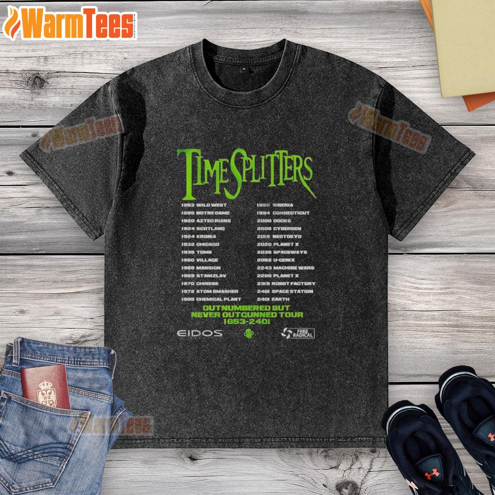 Good Timesplitters Outnumbered But Never Outgunned tour washed t-shirt featuring vibrant graphics and soft fabric.