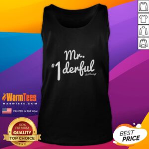 Good Tyrus wearing a Mr. Wonderful tank top, showcasing a stylish design and confident attitude.