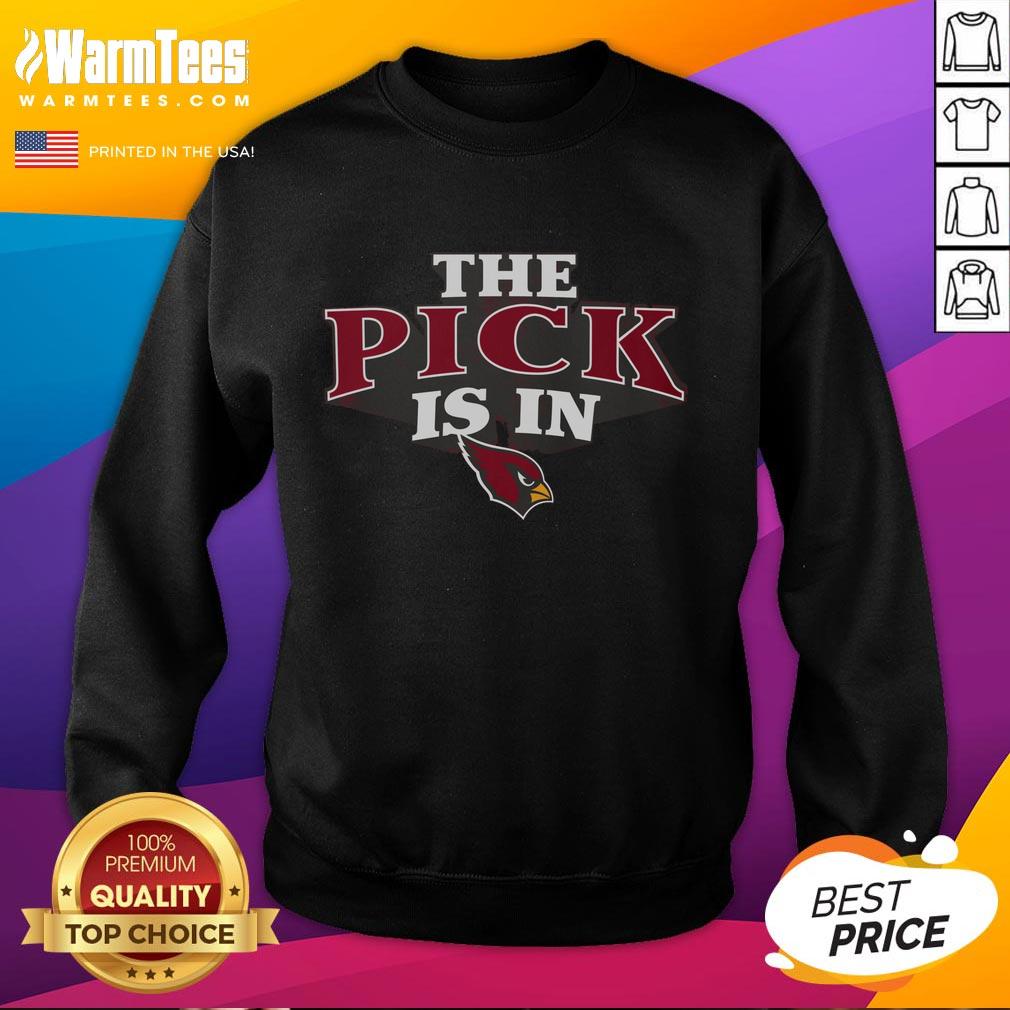 Hot Arizona Cardinals pick is in sweatshirt featuring team colors and logo, perfect for fans and game day attire.