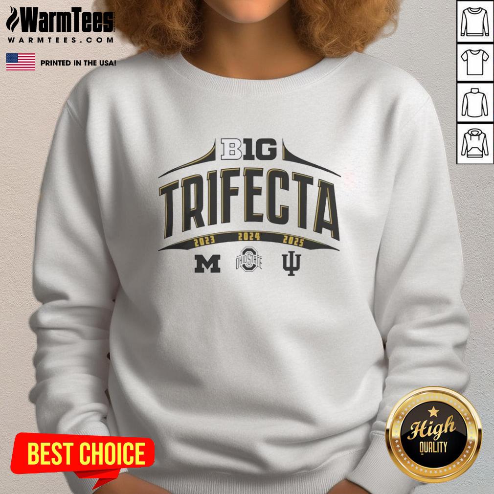 Hot Big Ten Summit Sportswear College Football National Champions Trifecta Sweatshirt in vibrant colors, perfect for fans.