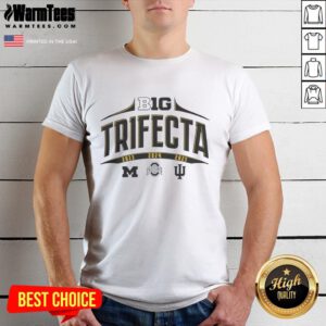Alt Text: Hot Big Ten Summit Sportswear College Football National Champions Trifecta T-Shirt showcasing vibrant design and team pride.