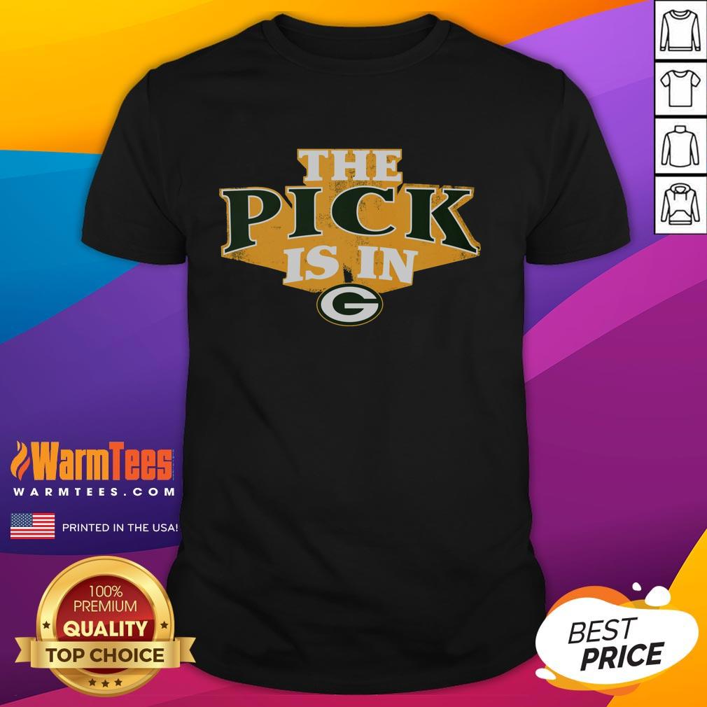 Alt Text: Hot Green Bay Packers Pick Is In T-Shirt featuring bold team colors and graphics, perfect for fans showing support.