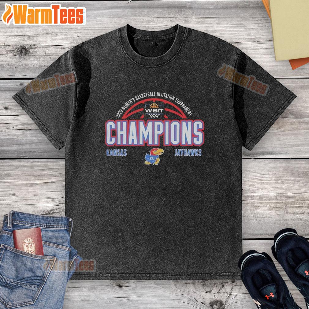 2026 Women's Basketball Champions Kansas Jayhawks washed t-shirt featuring team logo and vibrant colors.