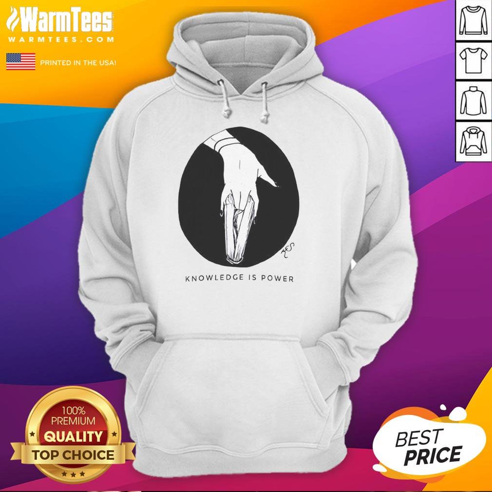 Stylish 'Knowledge is Power' hoodie featuring a bold design and comfortable fit, perfect for casual wear or study sessions.