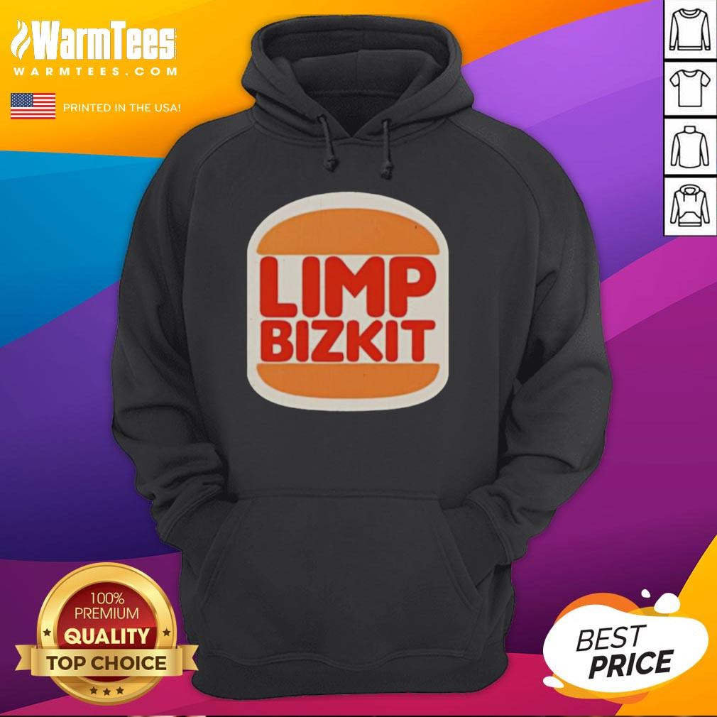 Alt Text: Nice Limp Bizkit Burger King parody logo hoodie featuring bold graphics and vibrant colors for fans of unique fashion.