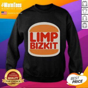 Nice Limp Bizkit Burger King parody logo sweatshirt featuring bold graphics and a unique design for fans.