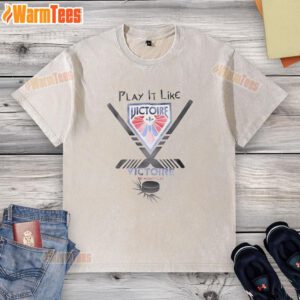 Nice Play It Like Victoire NHL washed t-shirt in black, featuring a vintage logo and relaxed fit for casual fans.