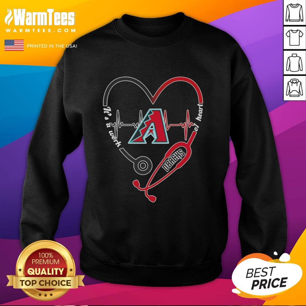 Official Arizona Diamondbacks sweatshirt featuring stethoscope heartbeat design - A work of heart and sweat for fans.