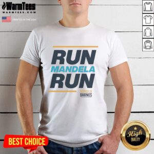 Official Run Mandela Run T-Shirt featuring vibrant design and breathable fabric for runners supporting Nelson Mandela's legacy.