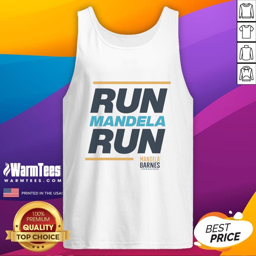 Official Run Mandela Run tank top featuring vibrant design and breathable fabric, perfect for running enthusiasts.