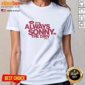 Alt Text: Official Sonny Styles It's Always Sonny in the DMV ladies tee, featuring stylish design and vibrant colors.