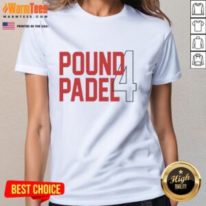 Alt Text: Original Islam Makhachev Pound Padel 4 Ladies Tee showcasing a stylish design for female fans of MMA and sports apparel.