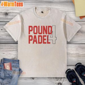 Original Islam Makhachev Pound Padel 4 Washed T-Shirt showcasing a stylish design for MMA fans and casual wear.