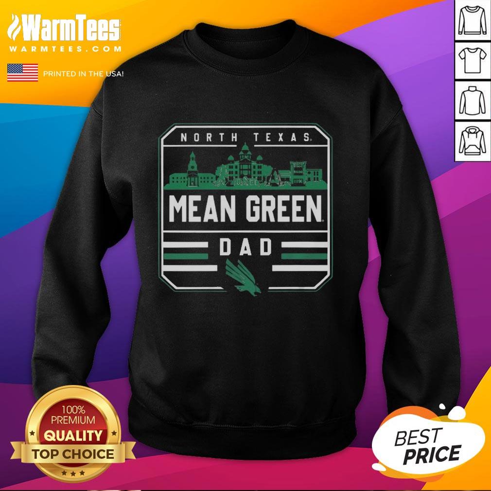 Original North Texas Mean Green Dad Campus Sweatshirt in green, showcasing school pride and comfort for fans.