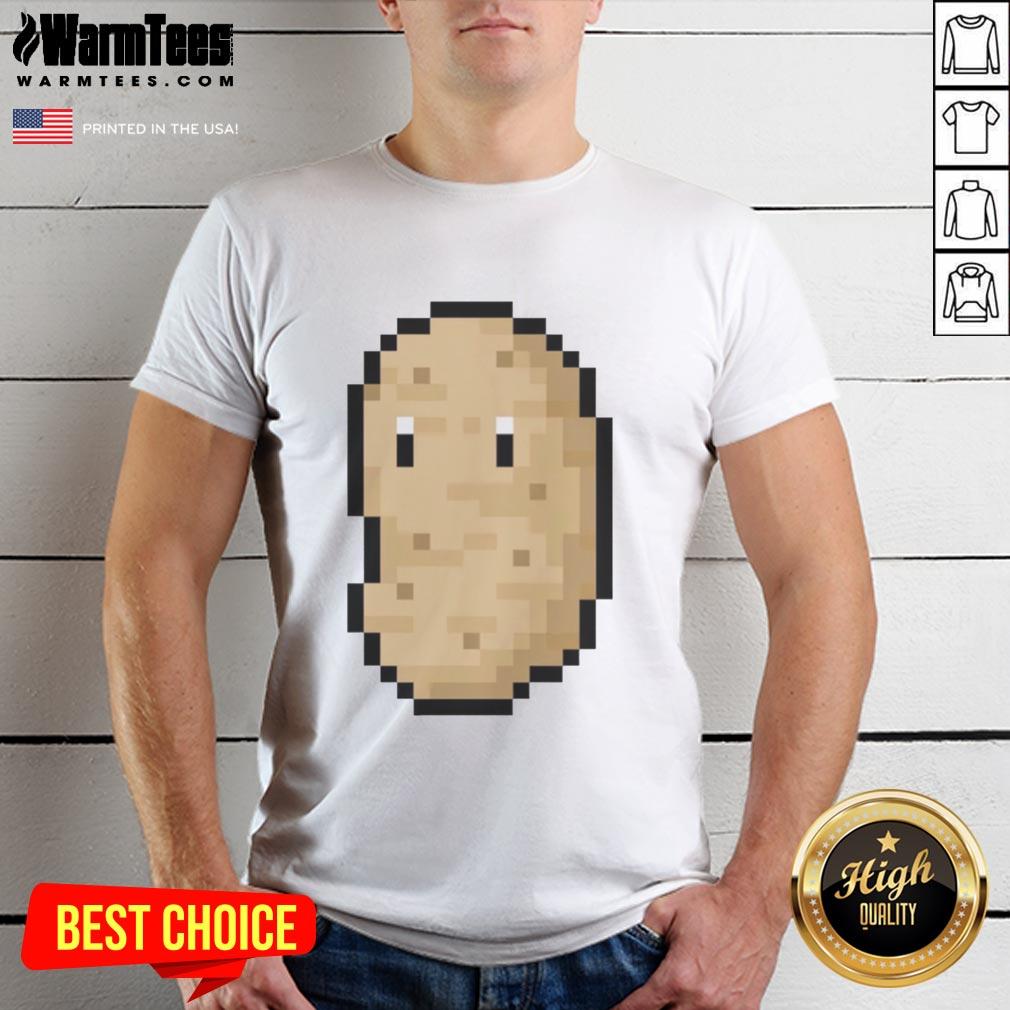 Original Pixelated Potato T-Shirt featuring a fun pixel art design of a potato on a stylish cotton tee.