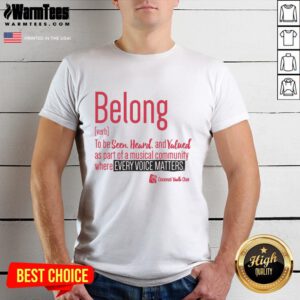 Premium Cincinnati Youth Choir Belong T-Shirt featuring vibrant design and soft fabric, perfect for choir members and supporters.