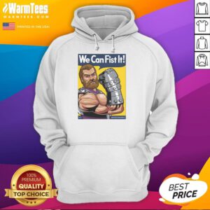 Premium We Can Fist It Hoodie in black, featuring bold graphic design and cozy fit for stylish comfort.