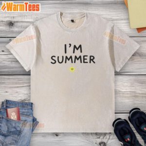Nice Im Summer Sun graphic washed t-shirt featuring vibrant colors and a relaxed fit, perfect for casual summer outings.