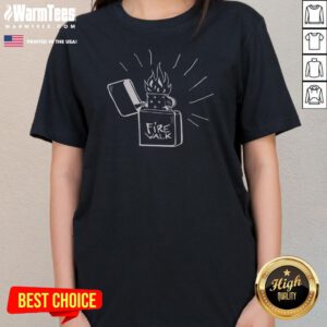 Awesome Black White Flame Fuel Lighter Ladies Shirt