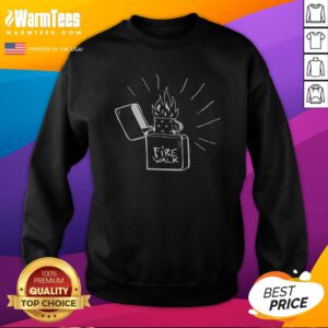 Awesome Black White Flame Fuel Lighter sweatshirt featuring bold flame graphic on front, comfortable and cozy black and white crewneck