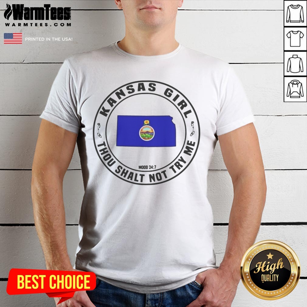 Awesome Kansas Girl Thou Shalt Not Try Me Mood 24 7 Kansas State Map Shirt on Classic Shirt Awesome Kansas Girl Thou Shalt Not Try Me Mood 24 7 Kansas State Map Shirt shown as a classic shirt preview