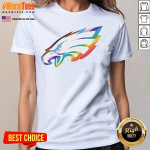Awesome Philadelphia Eagles National Football League Rainbow Pride Logo ladies tee in vibrant colors