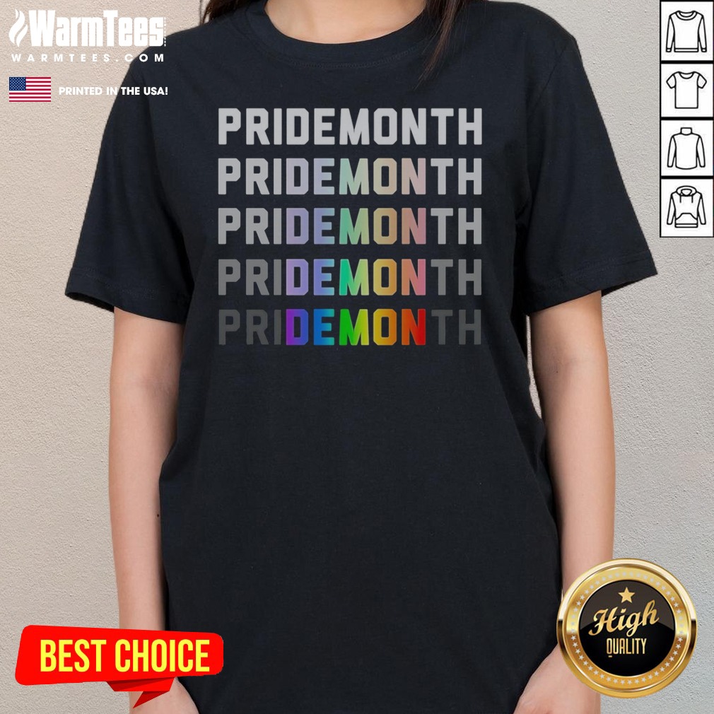 Awesome Pride Month Demon Shirt on Ladies Shirt Awesome Pride Month Demon Shirt shown as a ladies shirt preview