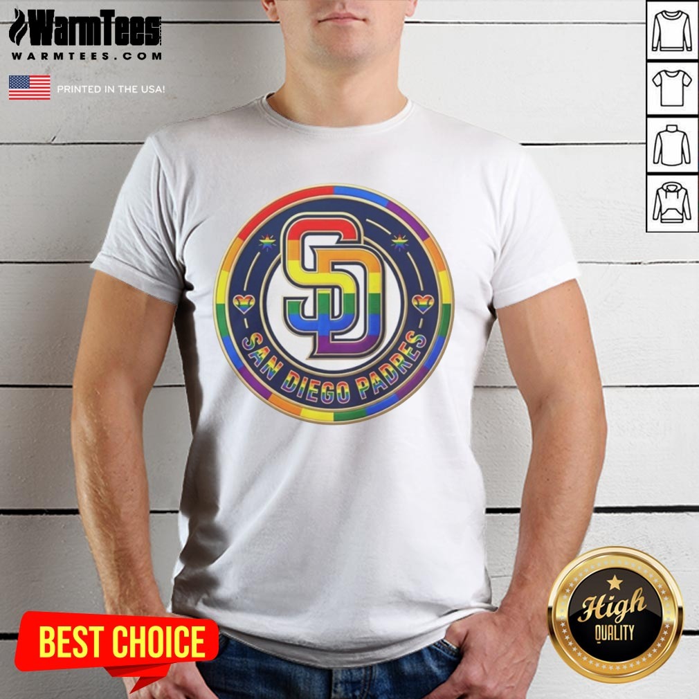 Awesome San Diego Padres Pride MLB Logo shirt on Classic Shirt Awesome San Diego Padres Pride MLB Logo shirt shown as a classic shirt preview