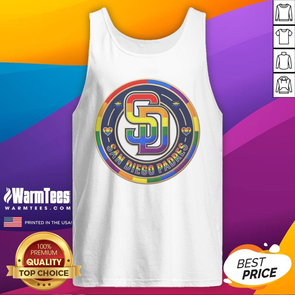 Awesome San Diego Padres Pride MLB Logo shirt on Tank Top Awesome San Diego Padres Pride MLB Logo shirt shown as a tank top preview