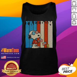 Awesome Snoopy And Woodstock Peanuts Freedom USA 250th Anniversary Tank Top