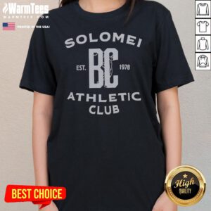 Awesome Solomei BC Est 1978 Athletic Club Text Design Inspired By Brunello Cucinelli ladies tee in a vibrant color