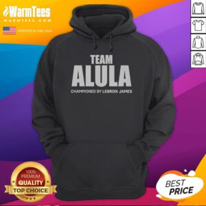 Awesome Team Alula Lebron James Championed Bold Sports Partnership Text hoodie in black with bold white lettering on chest