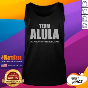 Awesome Team Alula Lebron James Championed Bold Sports Partnership Text tank top in black, sleeveless casual wear