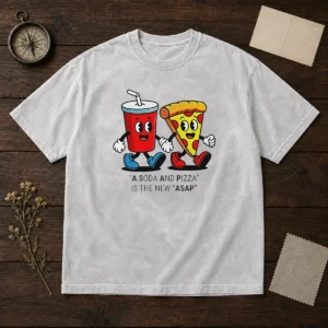 Funny A Soda And Pizza Is The New ASAP Washed T-Shirt