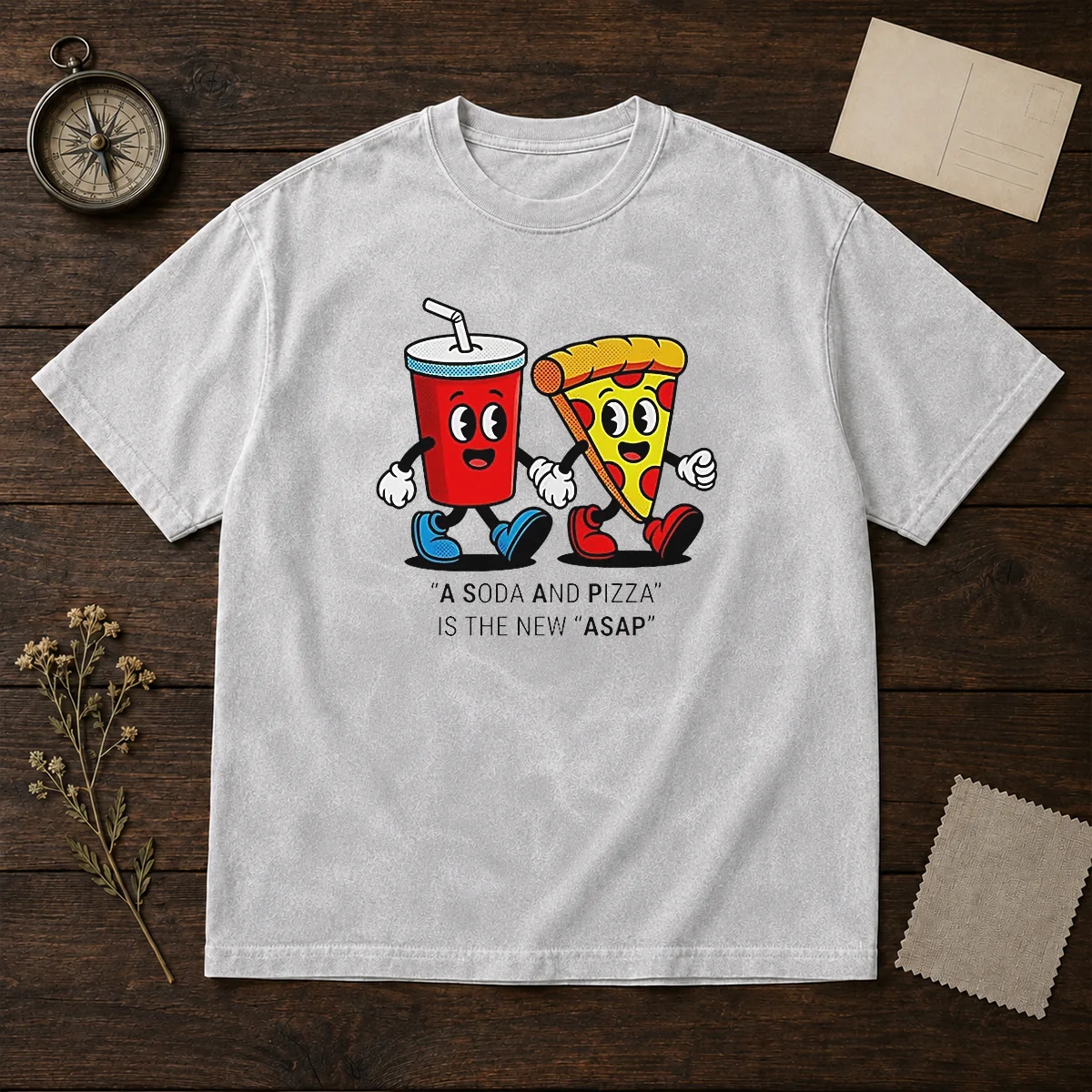 Funny A Soda And Pizza Is The New ASAP Washed T-Shirt