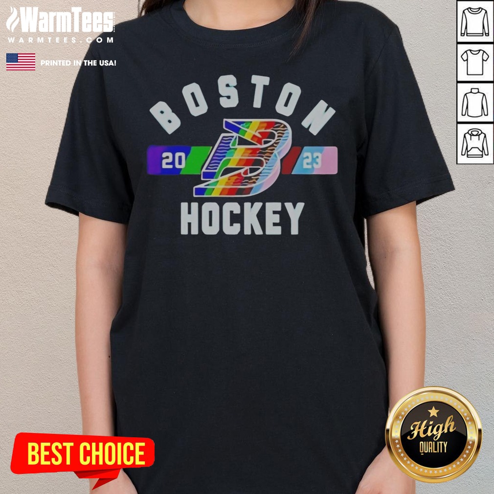 Funny Boston Fleet Hockey Pride Month shirt on Ladies Shirt Funny Boston Fleet Hockey Pride Month shirt shown as a ladies shirt preview