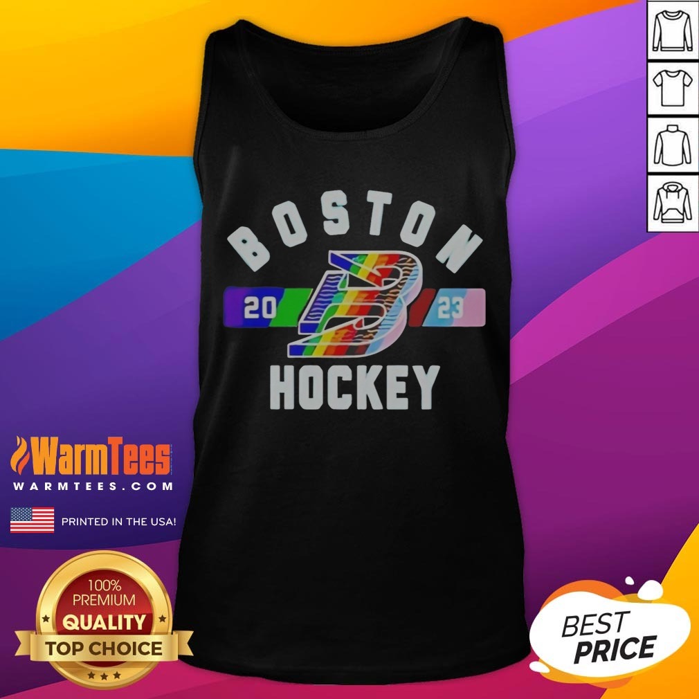 Funny Boston Fleet Hockey Pride Month shirt on Tank Top Funny Boston Fleet Hockey Pride Month shirt shown as a tank top preview