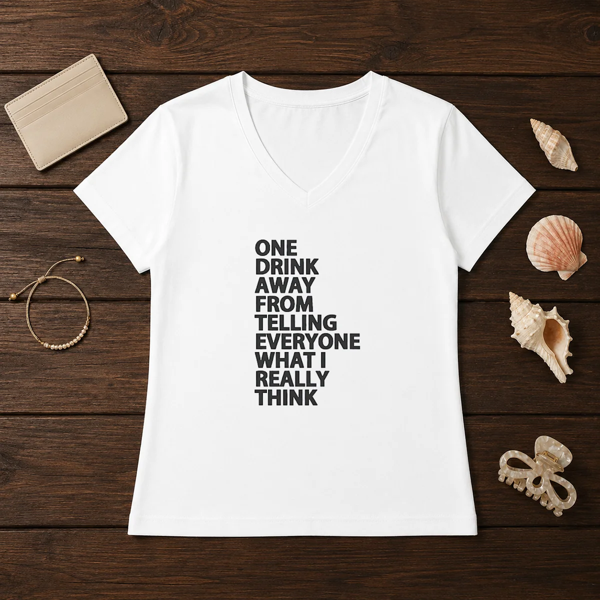 Funny One Drink Away From Telling V-Neck Shirt Funny One Drink Away From Telling V-Neck Shirt
