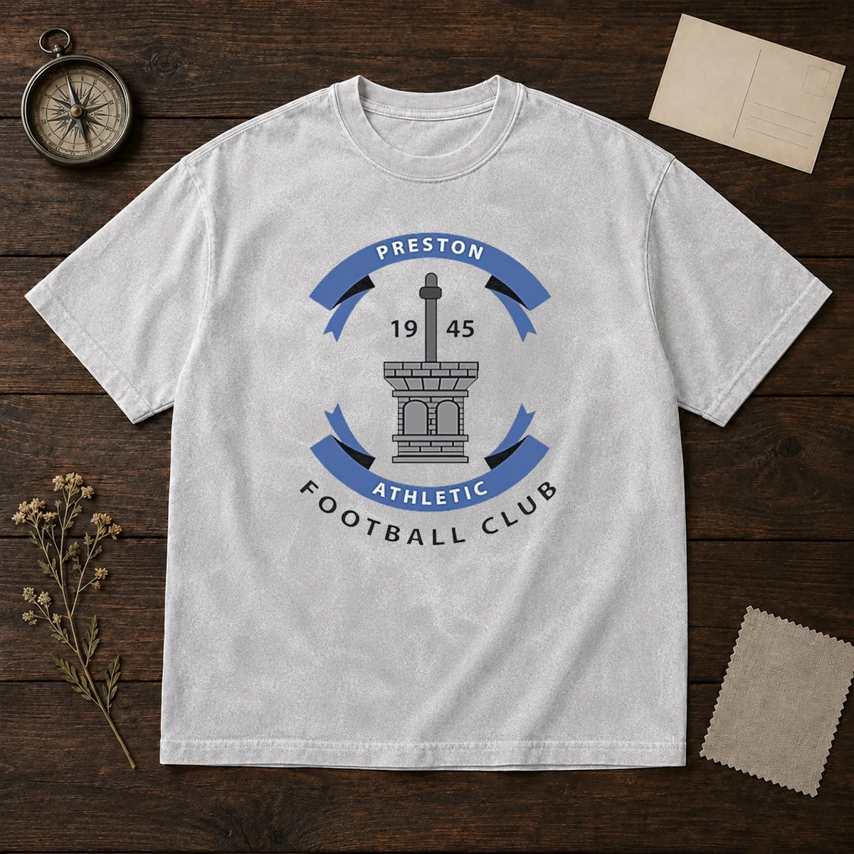 Funny Preston Athletic Football Club 1945 Soccer washed t shirt with vintage style print
