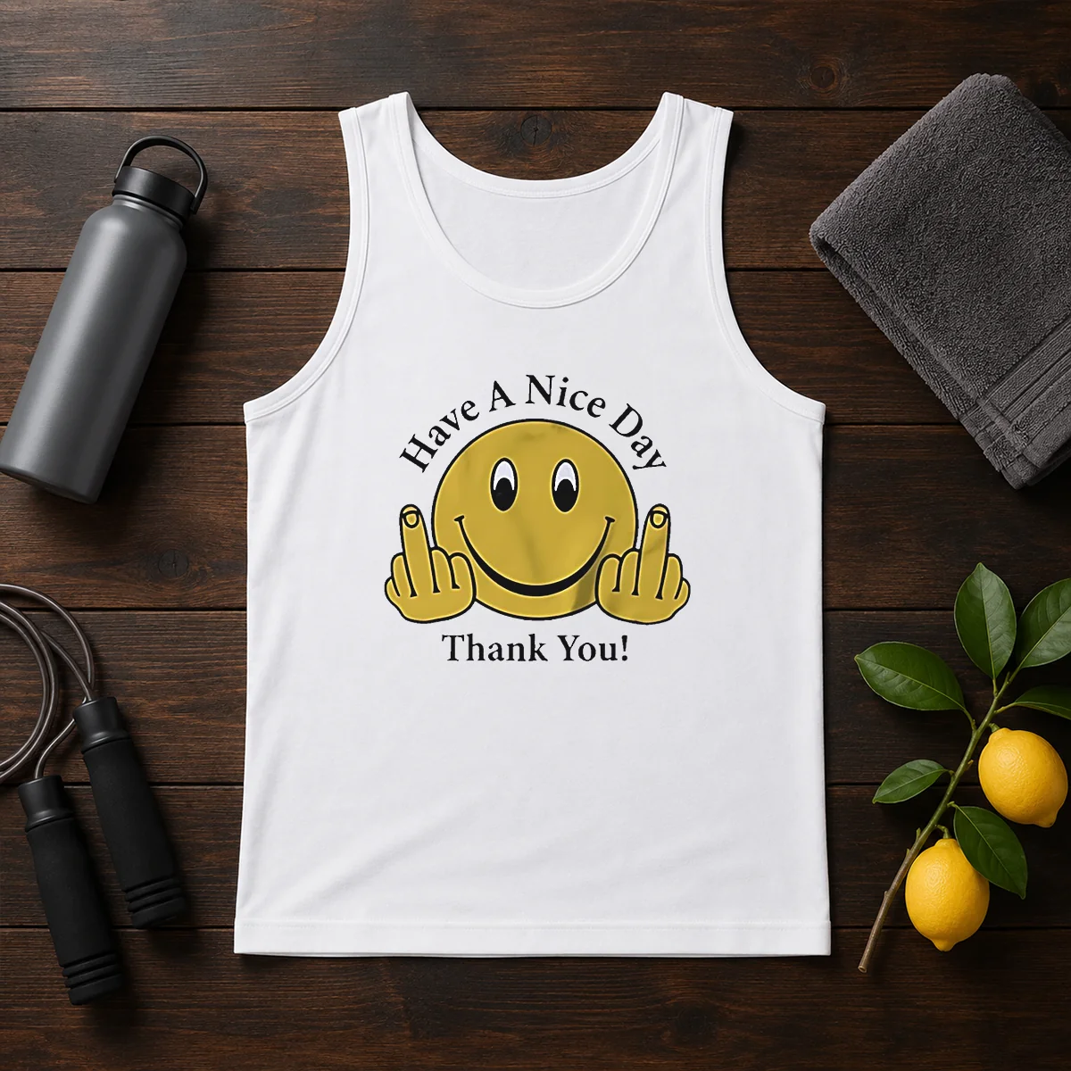 Funny Smiley Face Have A Nice Day Thank You Tank Top