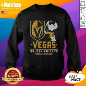 Funny Team Vegas Golden Knights Totally Awesome Snoopy sweatshirt featuring a playful graphic on a cozy crewneck